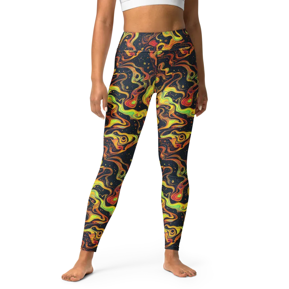 Afterdark Swirl on Yoga Leggings — Front