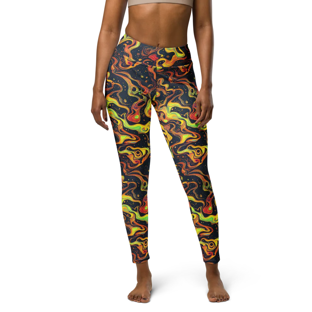 Afterdark Swirl on Yoga Leggings — Front