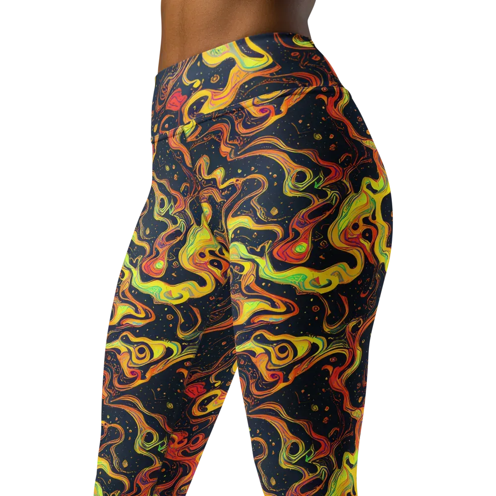 Afterdark Swirl on Yoga Leggings — Left Front