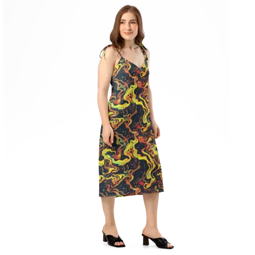 Afterdark Swirl on a Slip Dress