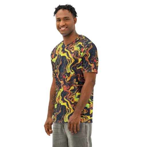 Afterdark Swirl on a Men's Cotton Crew Neck T-Shirt