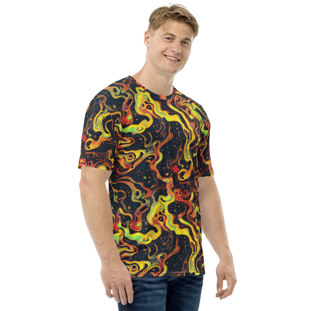 Afterdark Swirl on Men's Crew Neck T-Shirt — Right