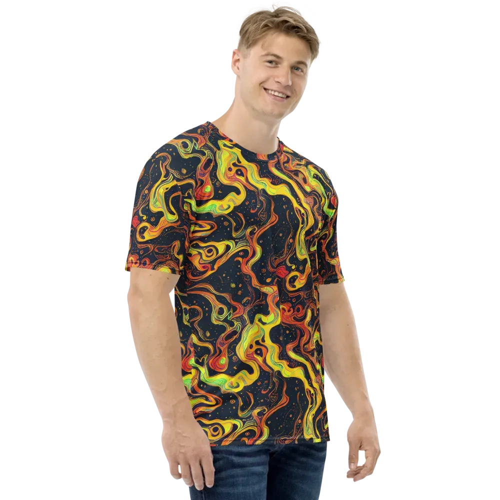 Afterdark Swirl on Men's Crew Neck T-Shirt — Right