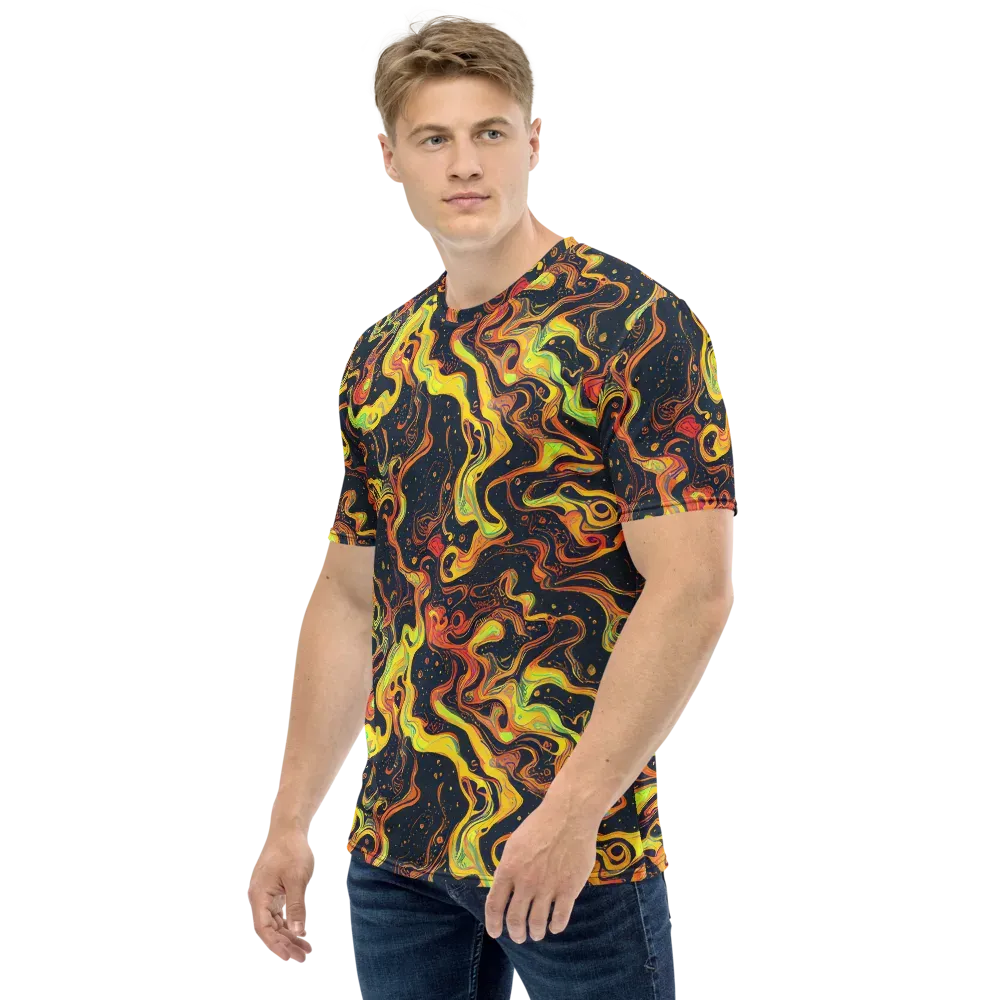 Afterdark Swirl on Men's Crew Neck T-Shirt — Left