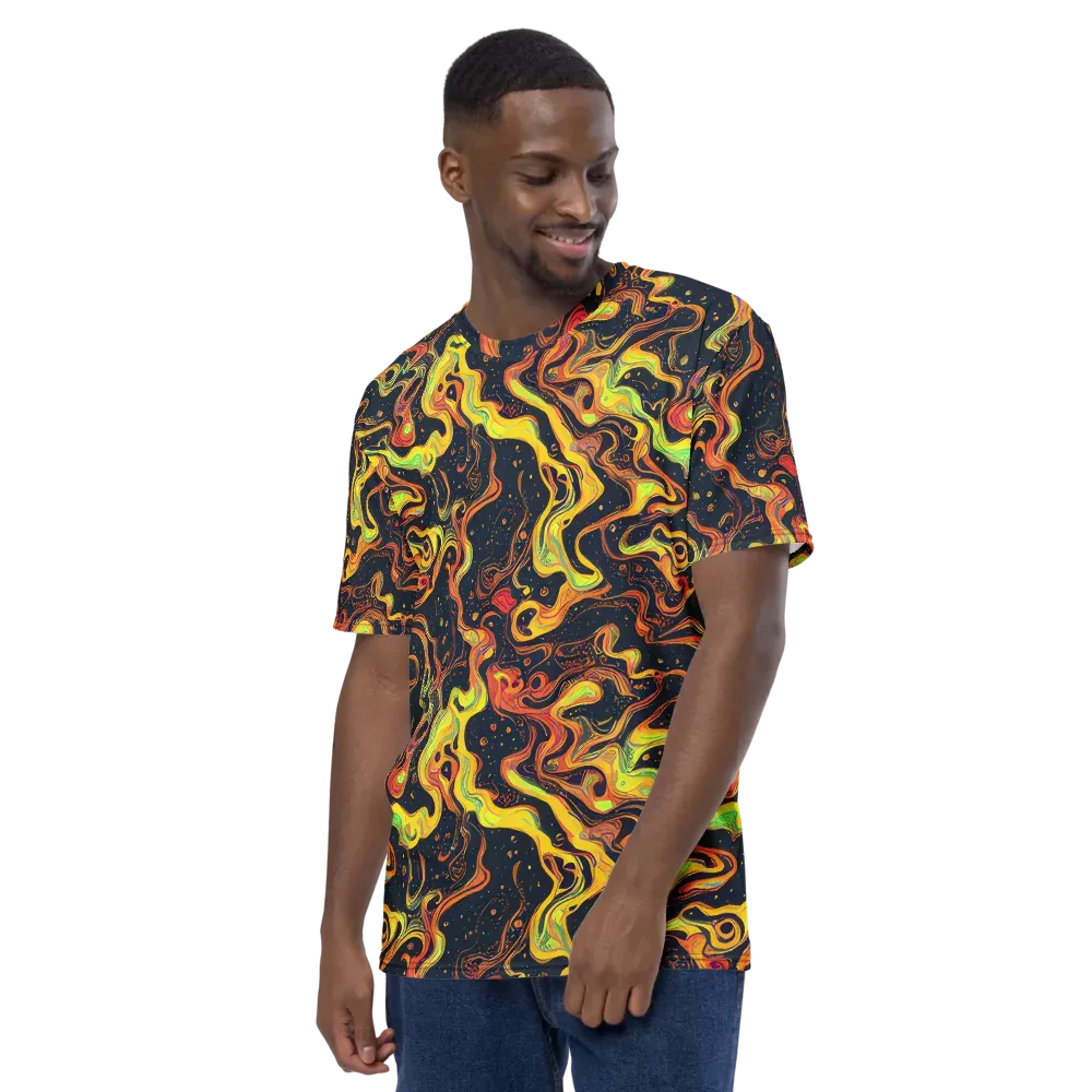 Afterdark Swirl on Men's Crew Neck T-Shirt — Left