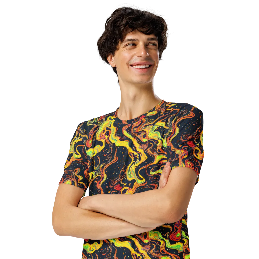 Afterdark Swirl on Men's Crew Neck T-Shirt — Left Front