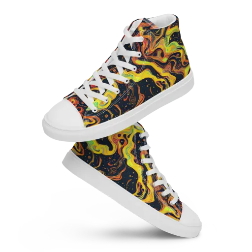 Afterdark Swirl on a Men's High Top Canvas Shoes
