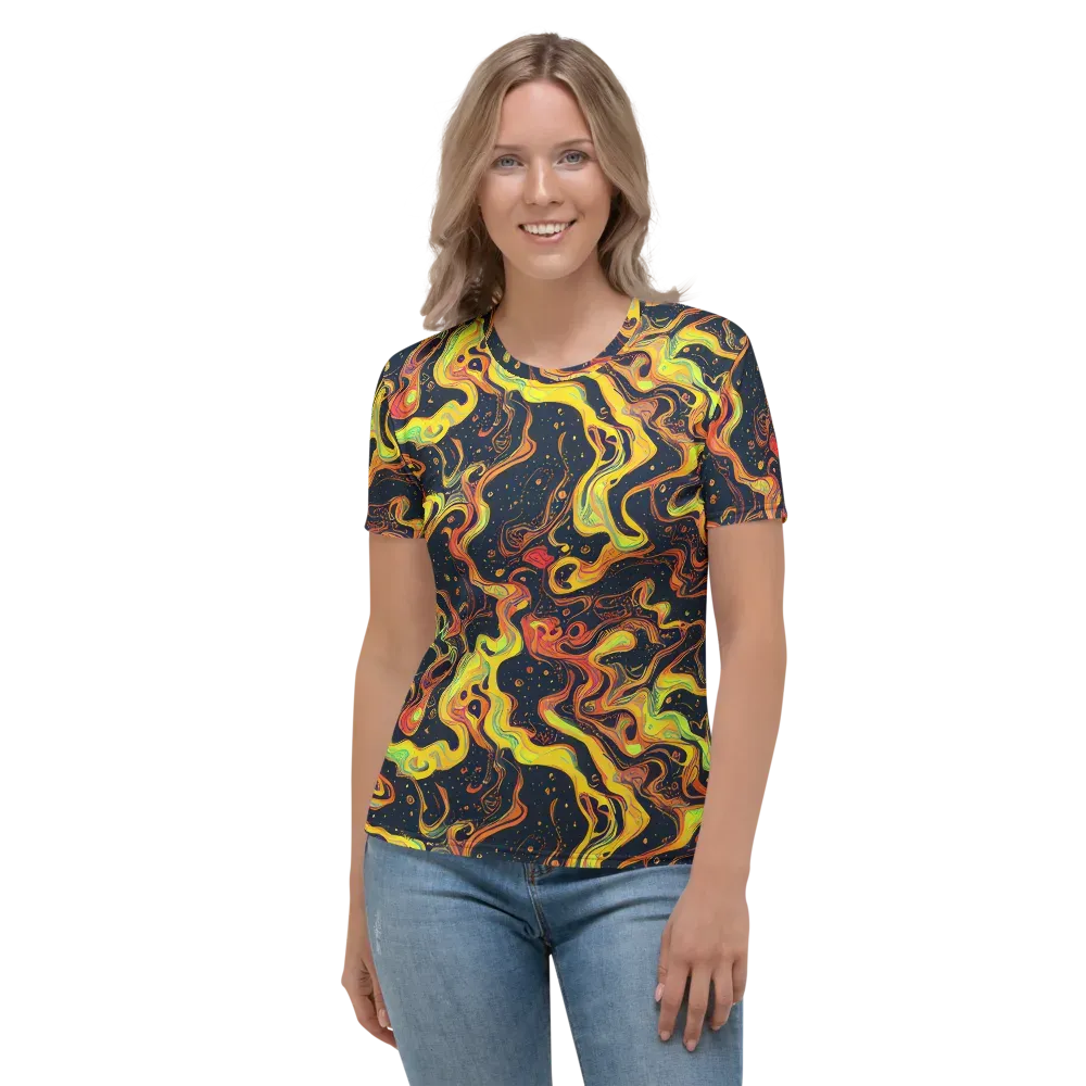 Afterdark Swirl on Women's Crew Neck T-Shirt — Front
