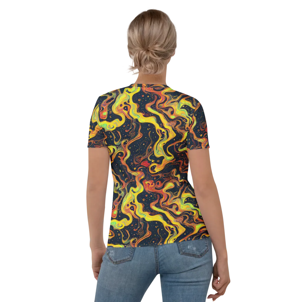 Afterdark Swirl on Women's Crew Neck T-Shirt — Back