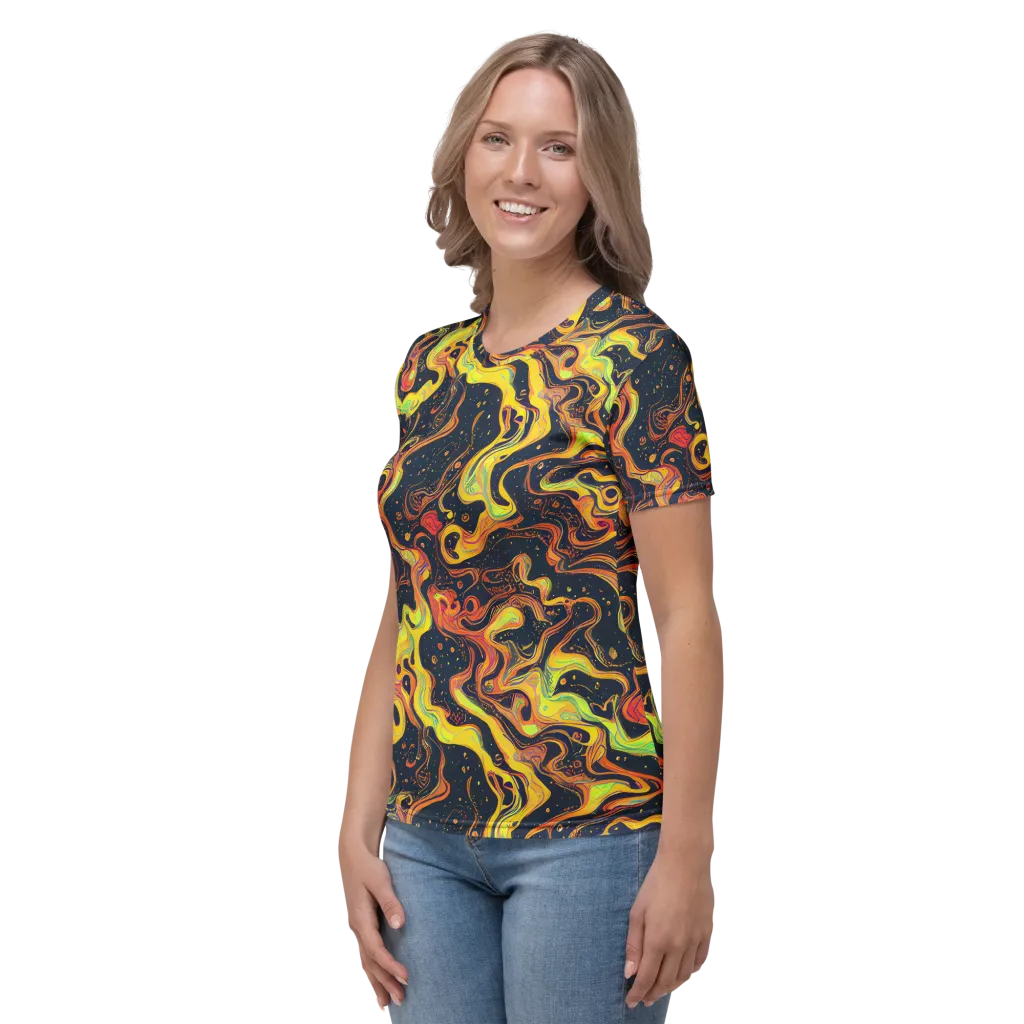 Afterdark Swirl on Women's Crew Neck T-Shirt — Left