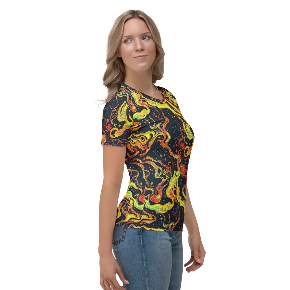 Afterdark Swirl on Women's Crew Neck T-Shirt — Right