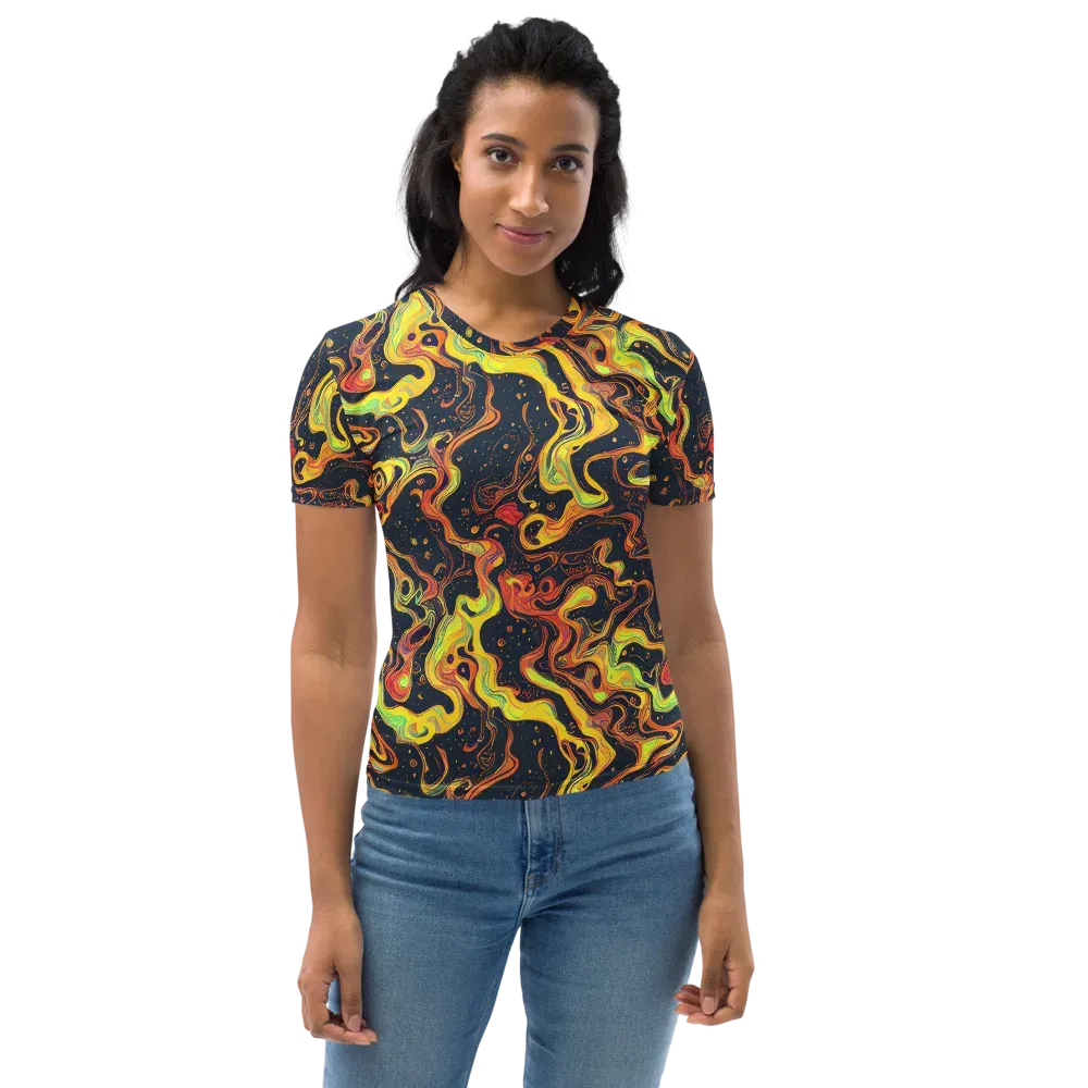 Afterdark Swirl on Women's Crew Neck T-Shirt — Front