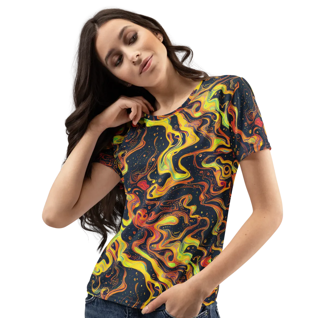 Afterdark Swirl on Women's Crew Neck T-Shirt — Left Front