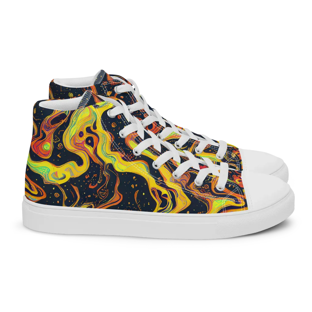 Afterdark Swirl on Women's High Top Canvas Shoes — Right