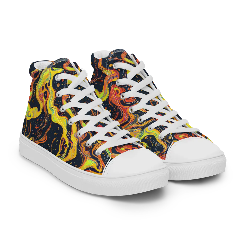 Afterdark Swirl on Women's High Top Canvas Shoes — Right Front