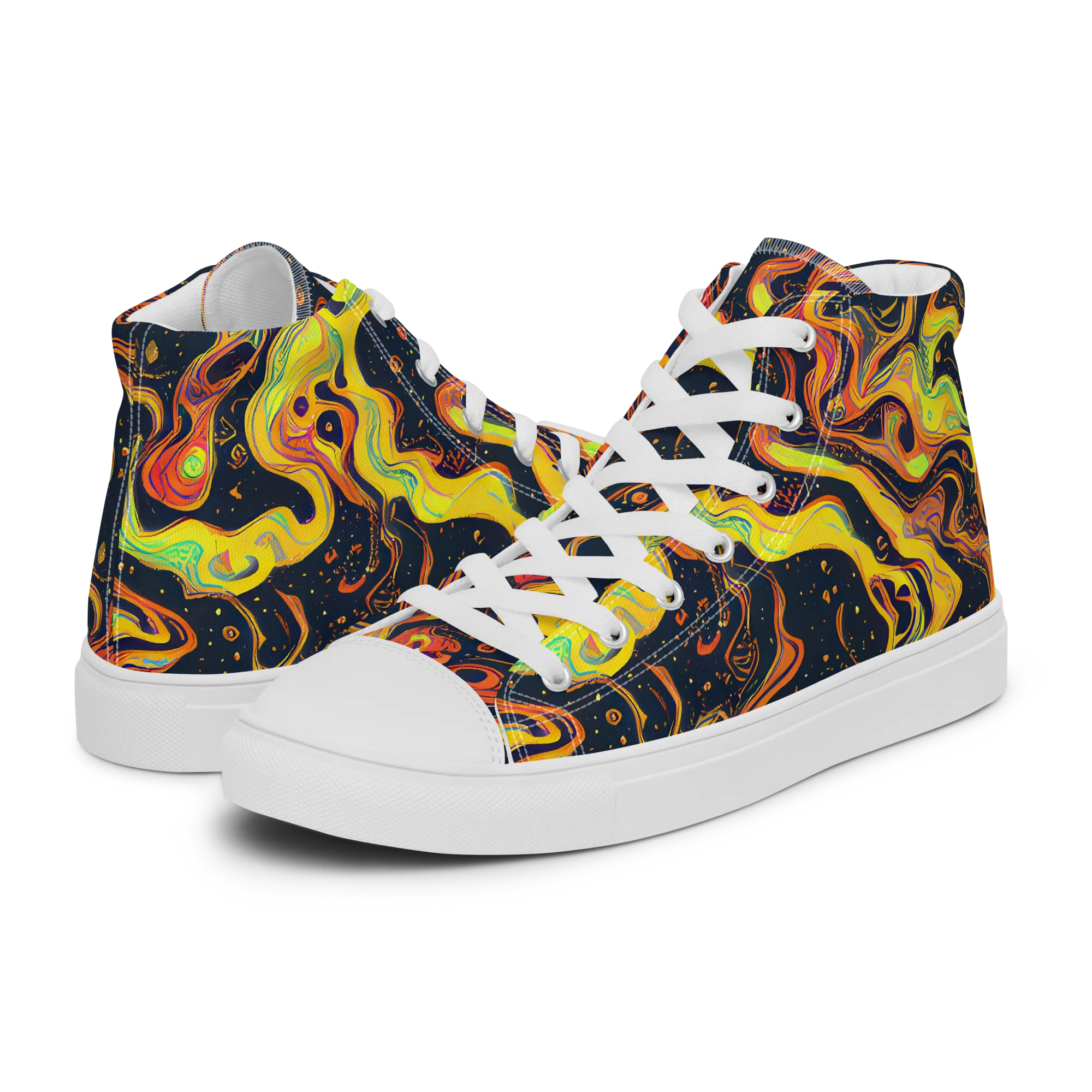Afterdark Swirl on Women's High Top Canvas Shoes — Left