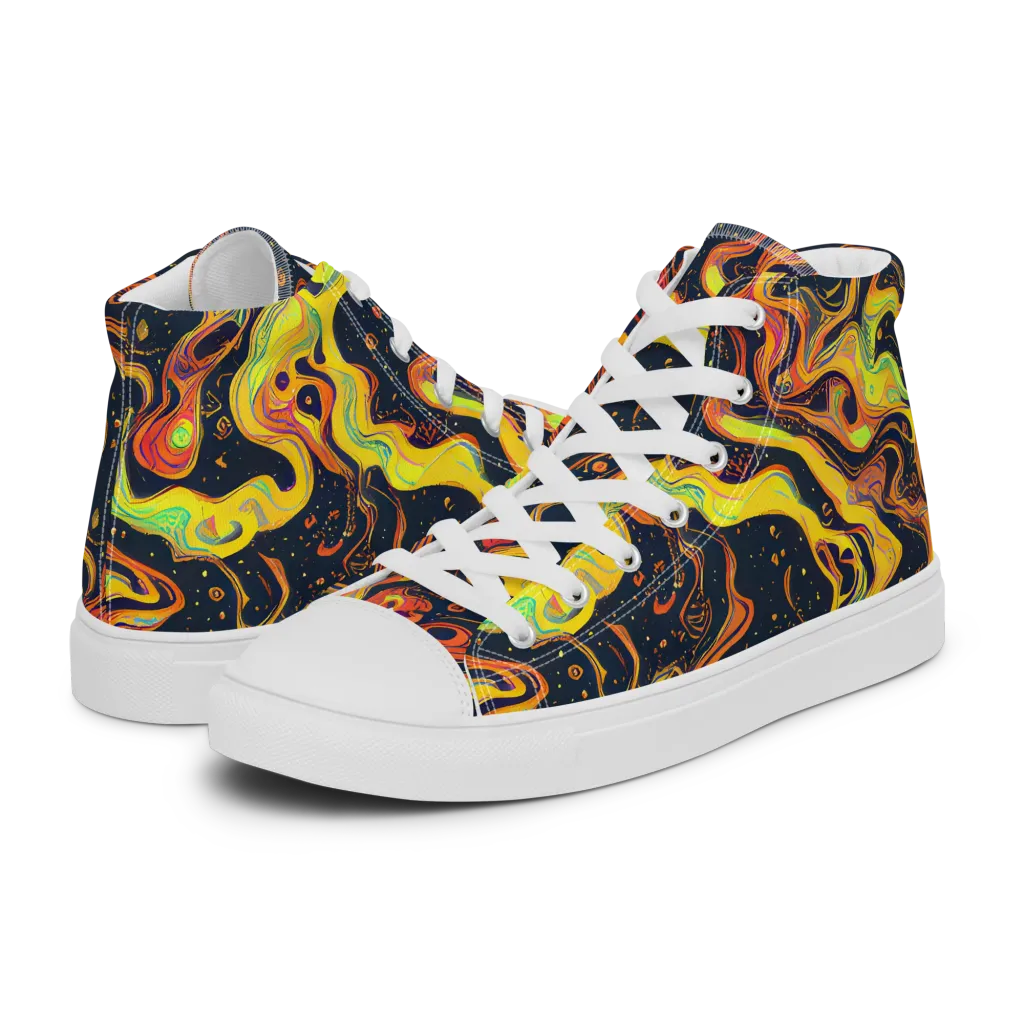 Afterdark Swirl on Women's High Top Canvas Shoes — Left