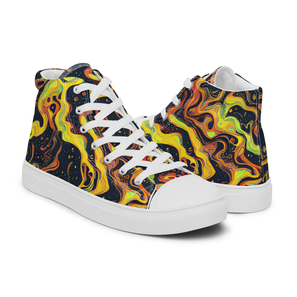 Afterdark Swirl on Women's High Top Canvas Shoes — Right