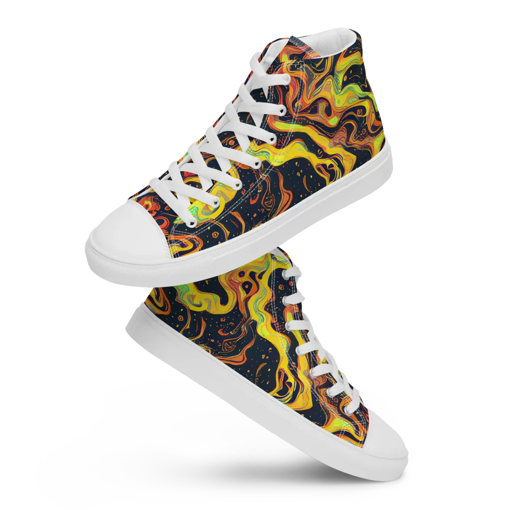 Afterdark Swirl on Women's High Top Canvas Shoes — Front