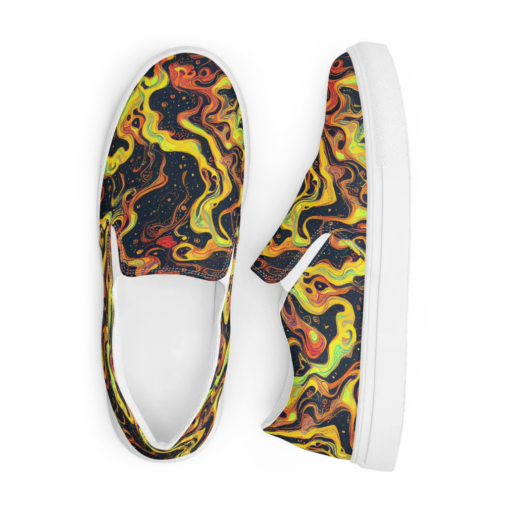 Afterdark Swirl on Men's Slip-On Canvas Shoes — Front