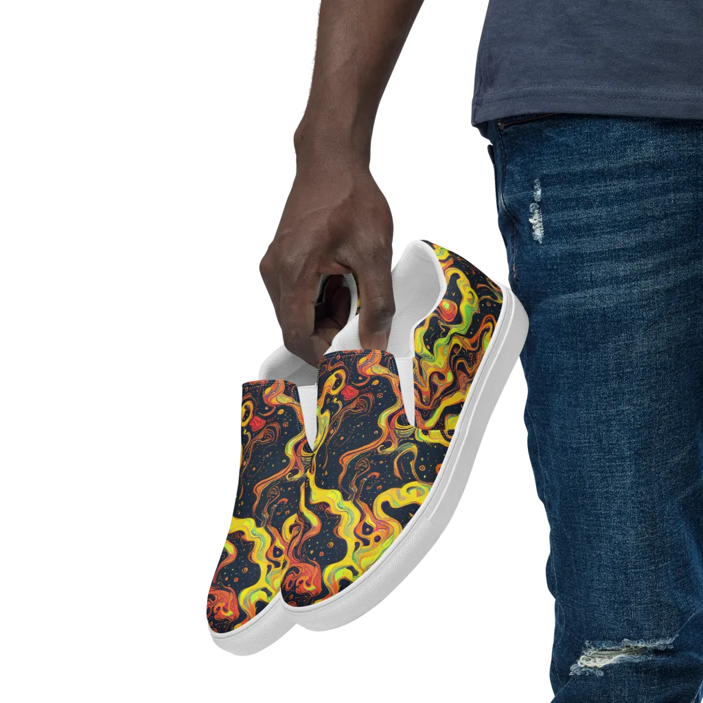 Afterdark Swirl on Men's Slip-On Canvas Shoes — Left Front