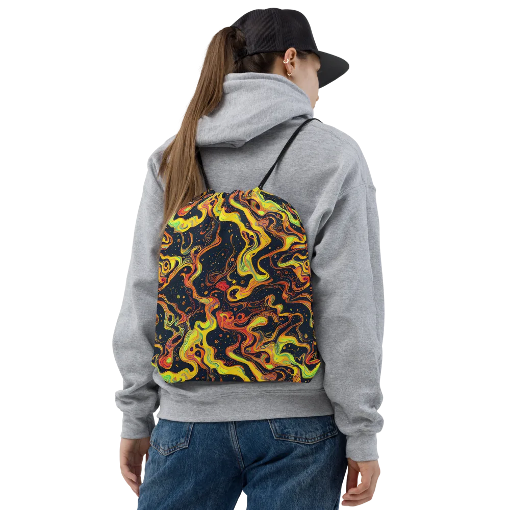 Afterdark Swirl on Drawstring Bag — Front