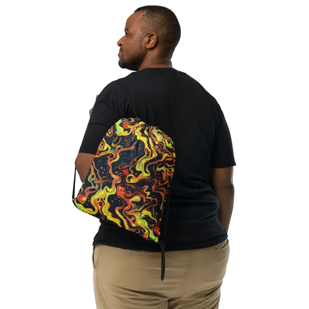 Afterdark Swirl on Drawstring Bag — Front