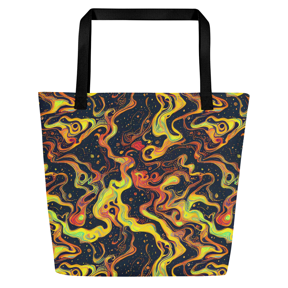 Afterdark Swirl on Large Tote Bag W/ Pocket — Front