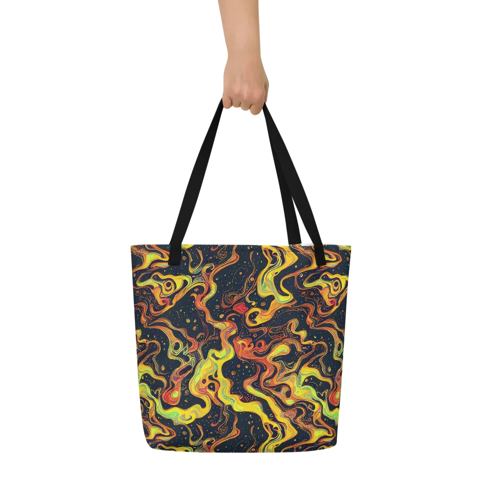 Afterdark Swirl on Large Tote Bag W/ Pocket — Front