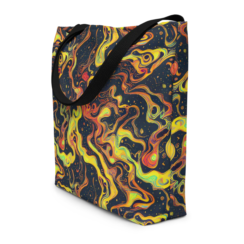 Afterdark Swirl on Large Tote Bag W/ Pocket — Front