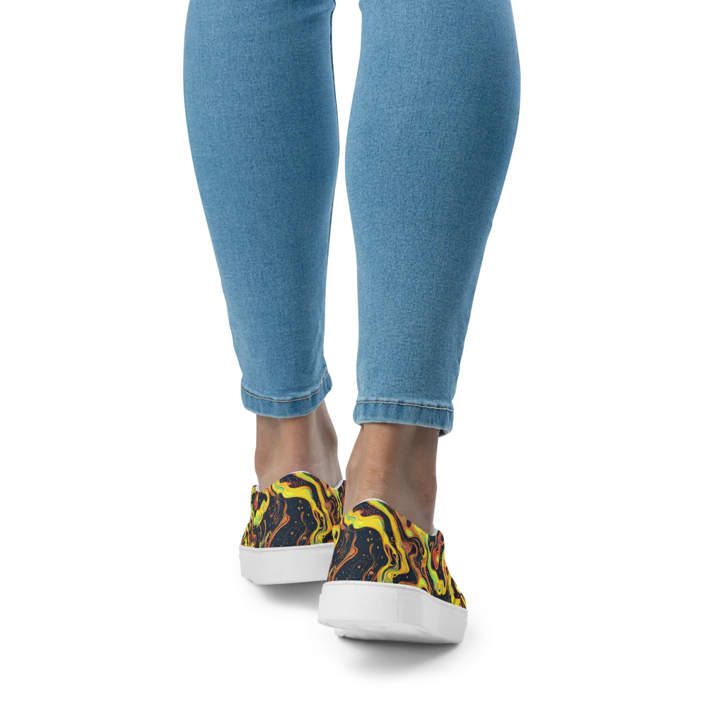 Afterdark Swirl on Women's Slip-On Canvas Shoes — Back