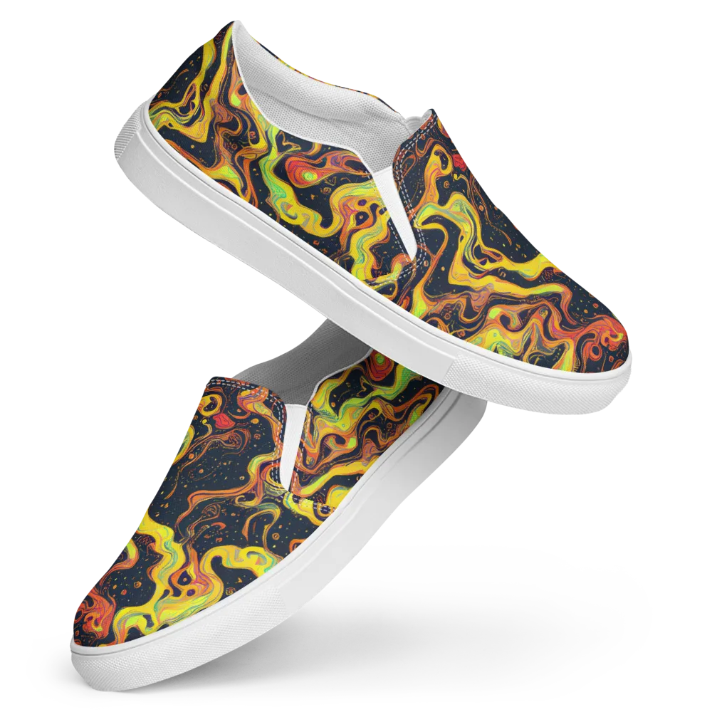 Afterdark Swirl on Women's Slip-On Canvas Shoes — Front