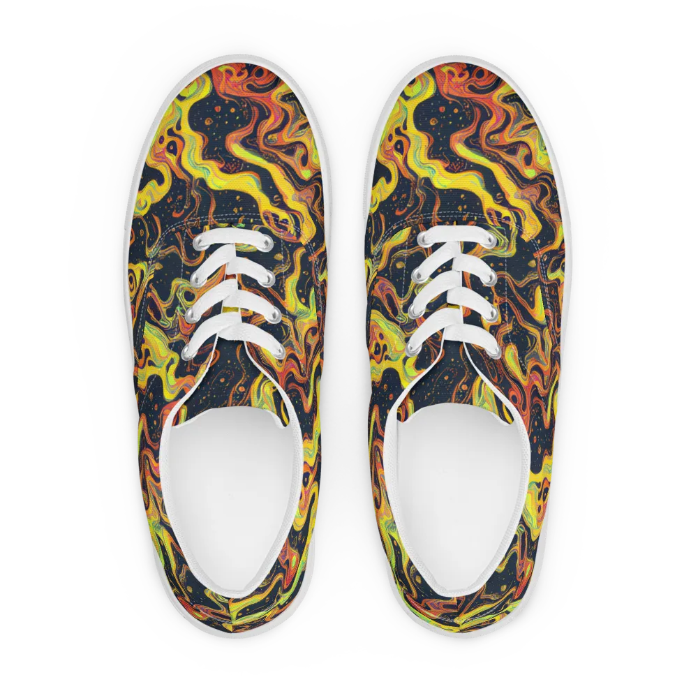 Afterdark Swirl on Men's Lace-Up Canvas Shoes — Front
