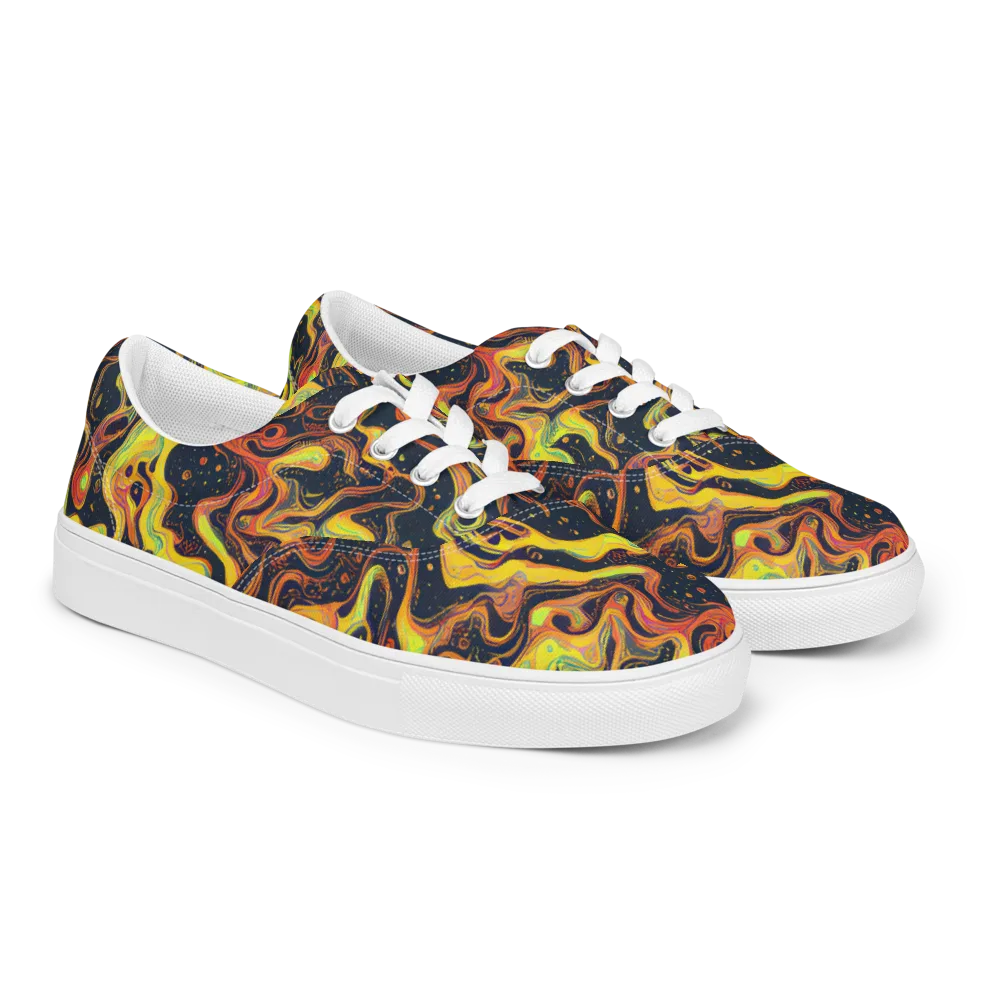 Afterdark Swirl on Men's Lace-Up Canvas Shoes — Right Front