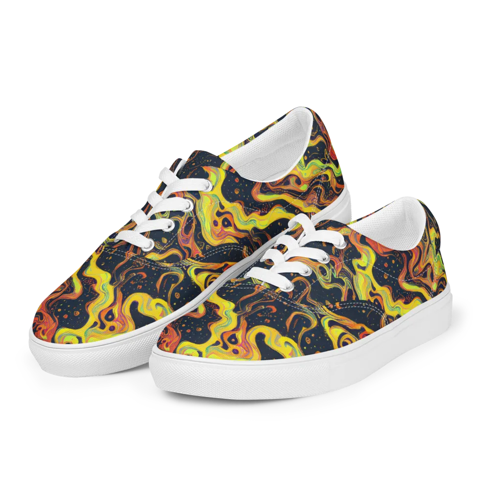 Afterdark Swirl on Men's Lace-Up Canvas Shoes — Left Front