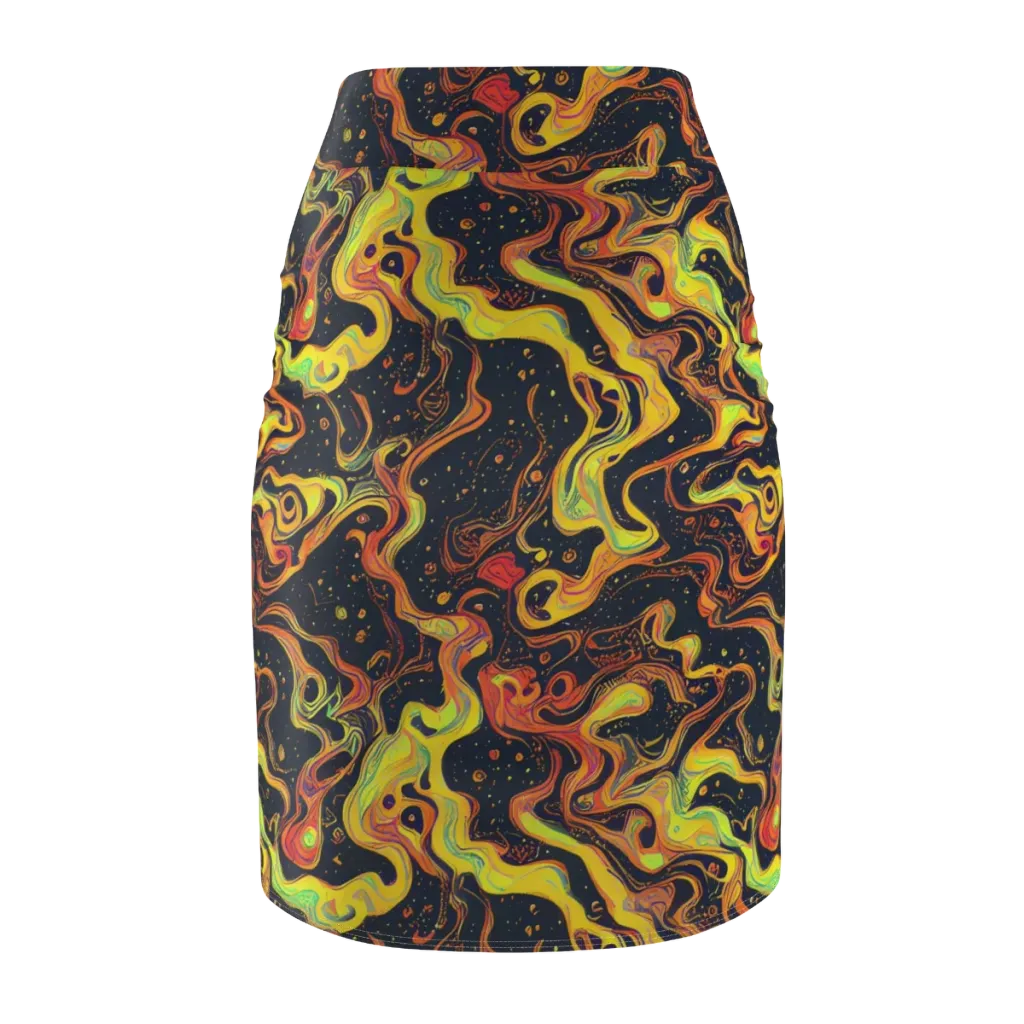 Afterdark Swirl on Pencil Skirt — Back