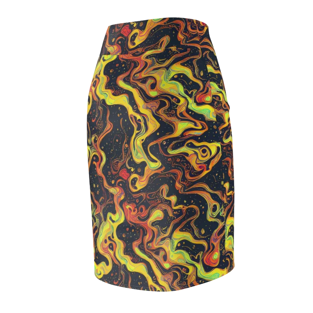 Afterdark Swirl on Pencil Skirt — Back Side
