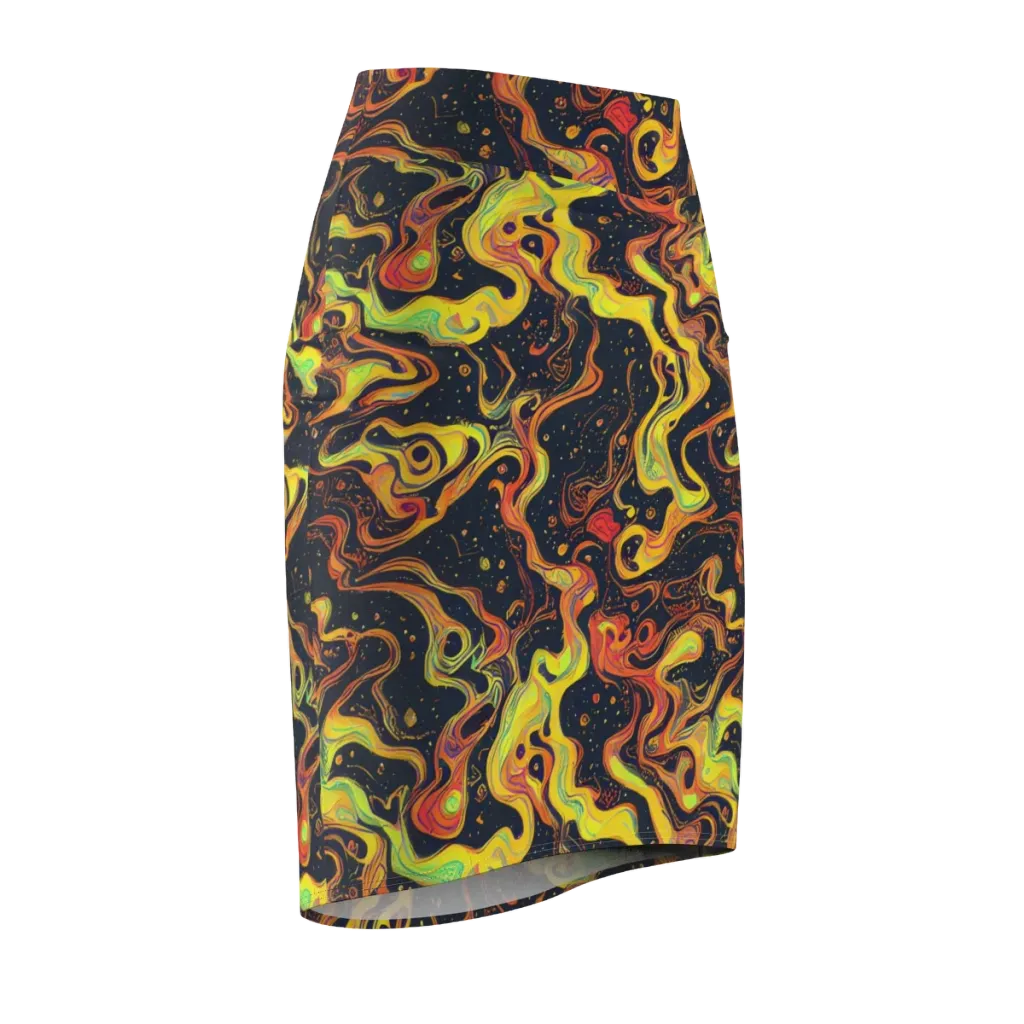 Afterdark Swirl on Pencil Skirt — Front Side