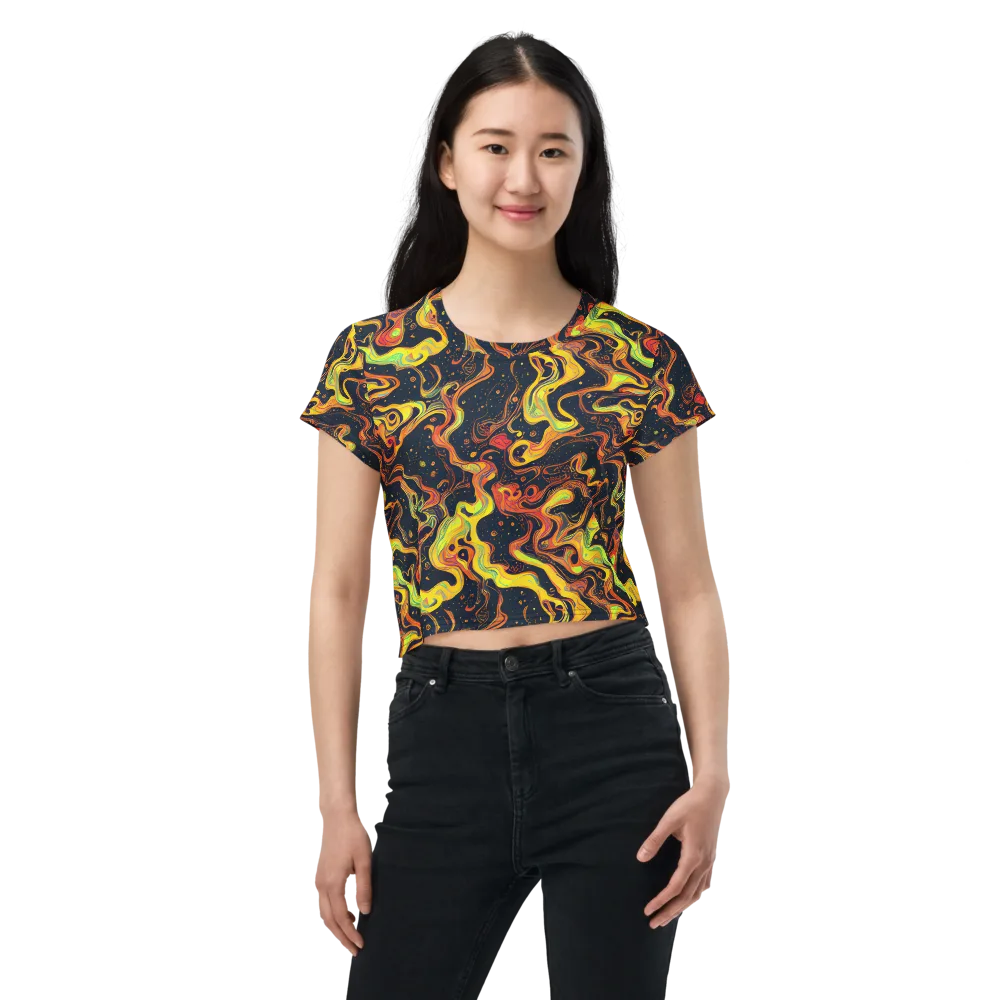Afterdark Swirl on Crop Tee — Front