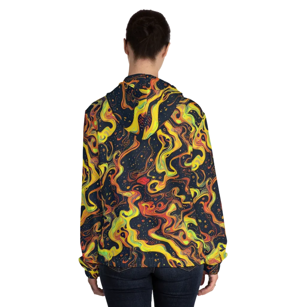 Afterdark Swirl on Women's Full-Zip Hoodie — Back On Person