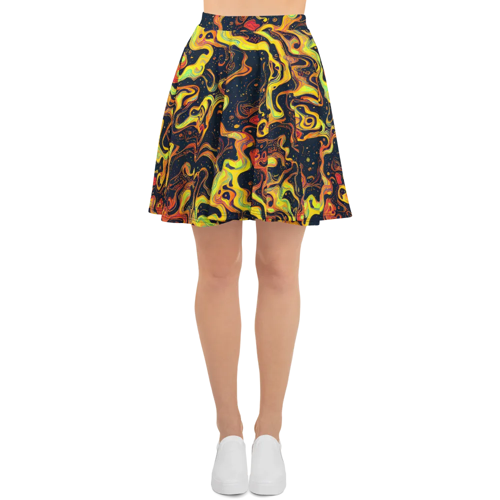 Afterdark Swirl on Skater Skirt — Front