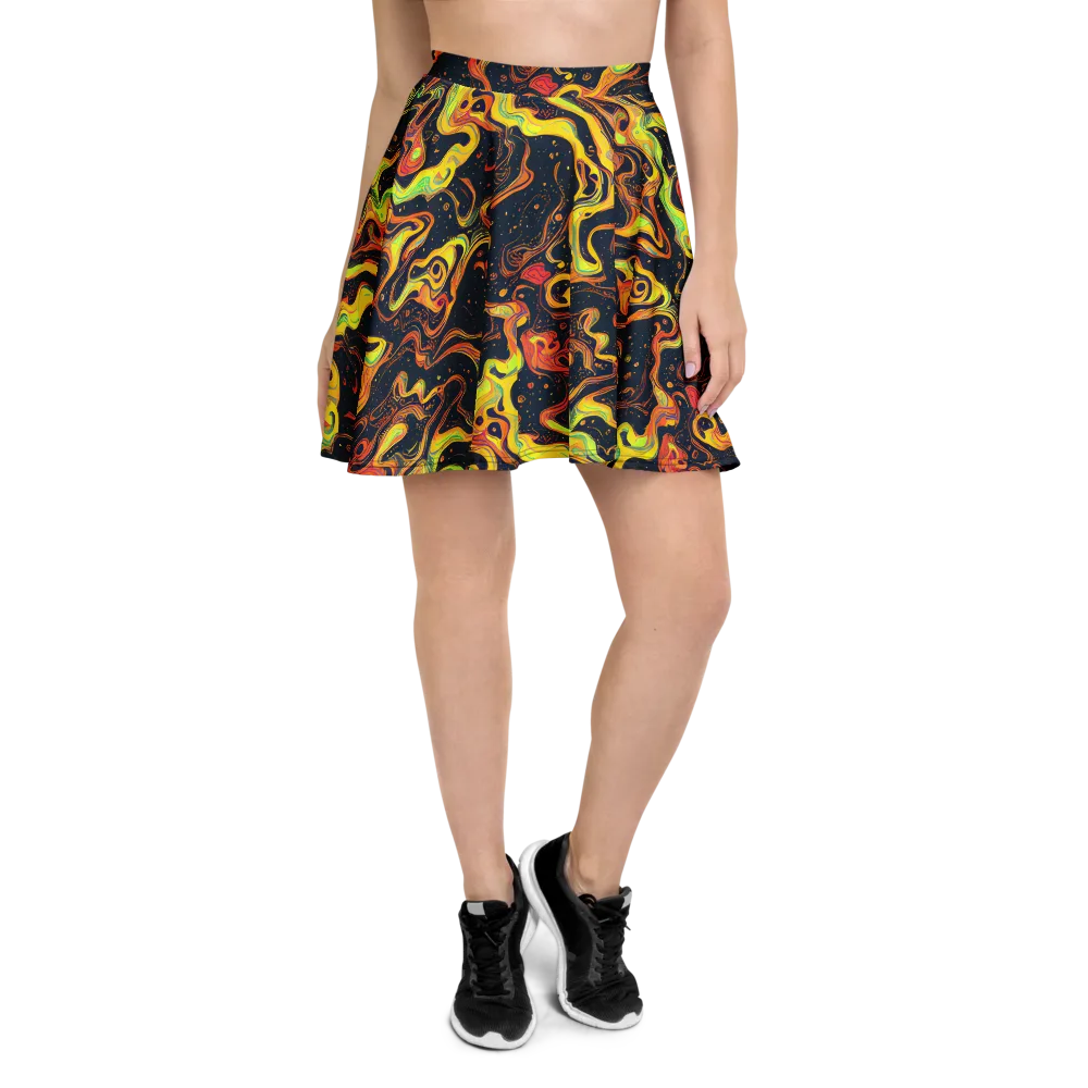 Afterdark Swirl on Skater Skirt — Front