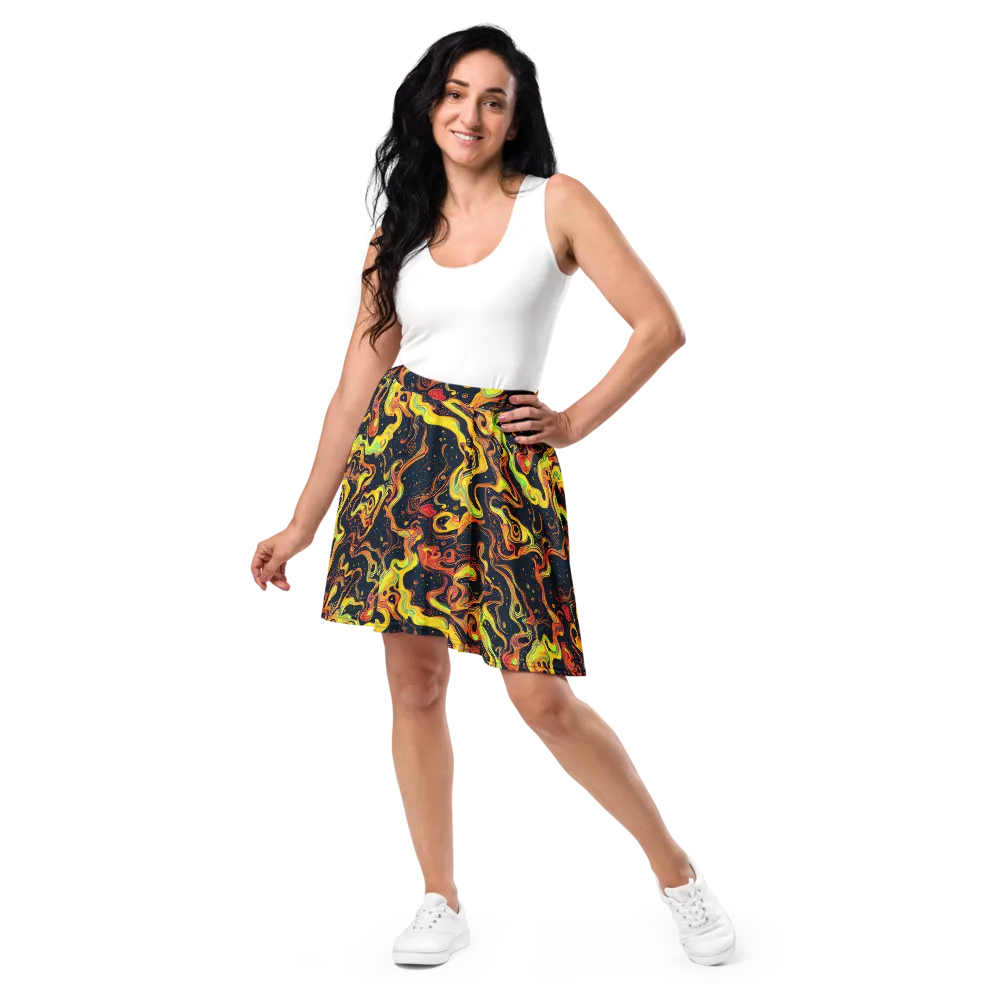 Afterdark Swirl on Skater Skirt — Front