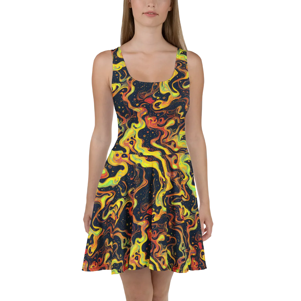 Afterdark Swirl on Skater Dress — Front