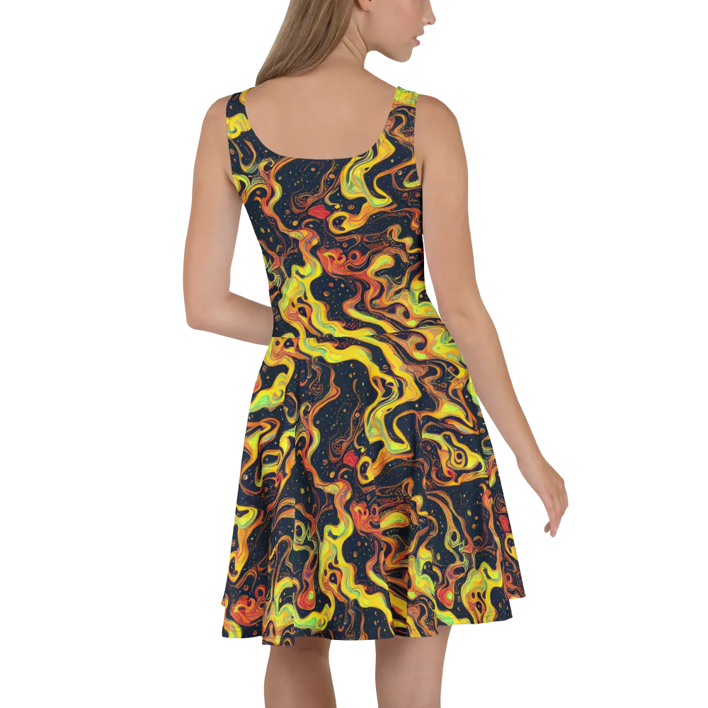Afterdark Swirl on Skater Dress — Back