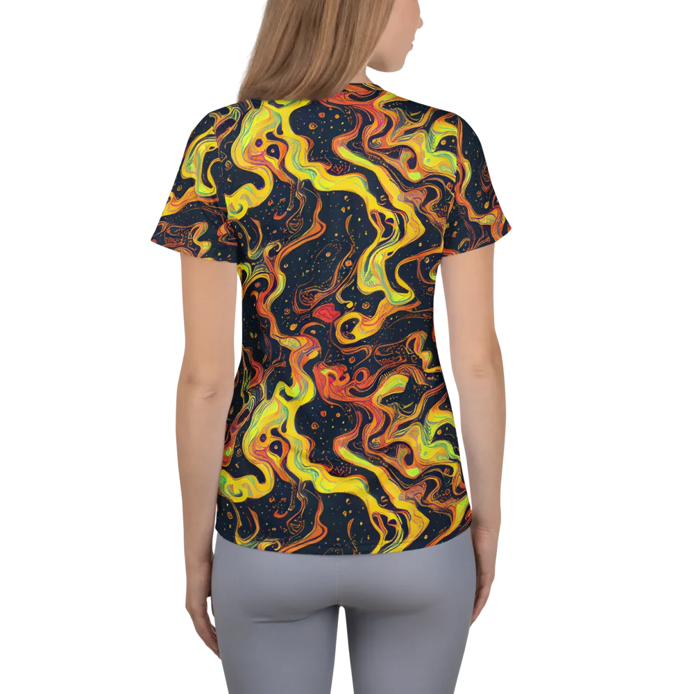 Afterdark Swirl on Women's Athletic T-Shirt — Back