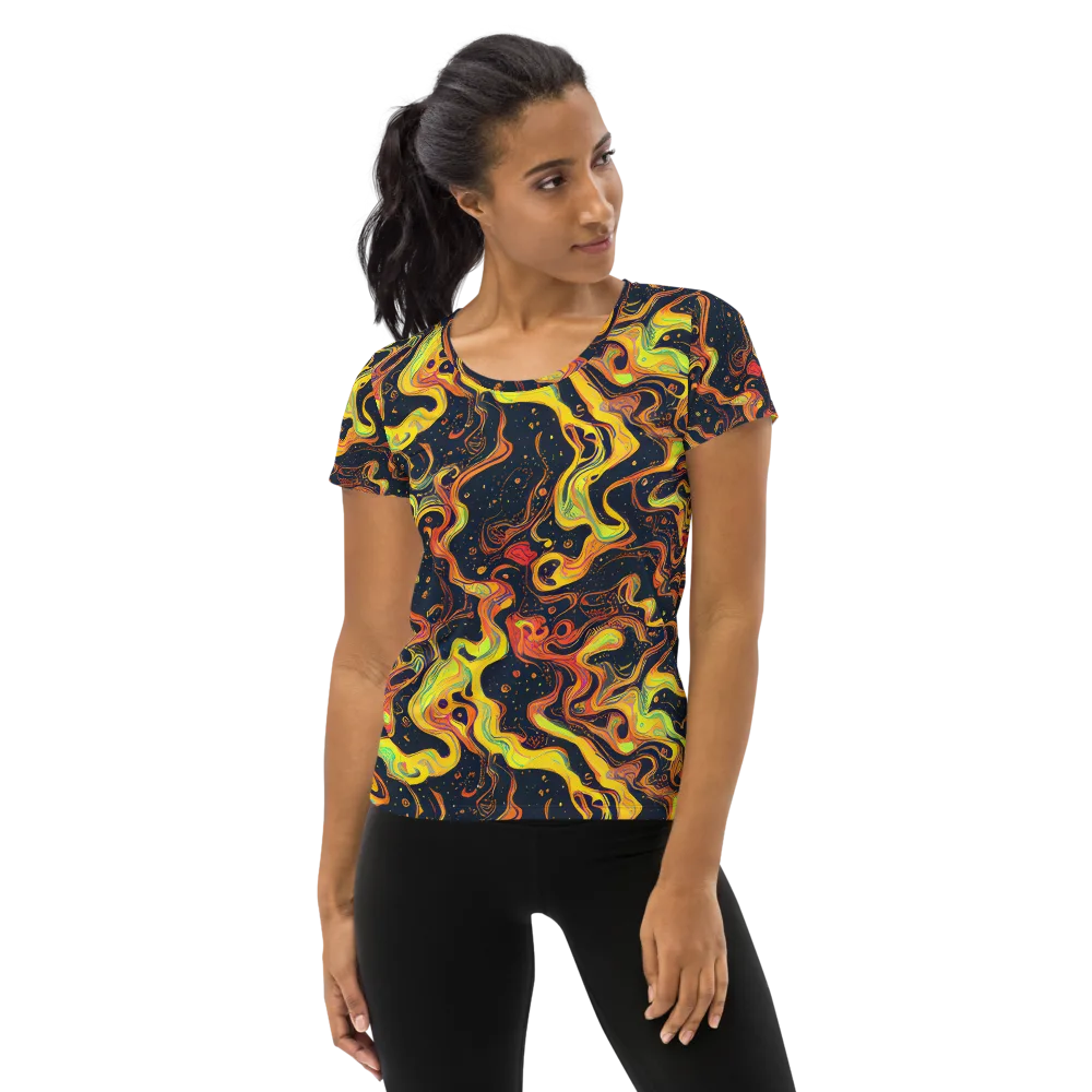 Afterdark Swirl on Women's Athletic T-Shirt — Front
