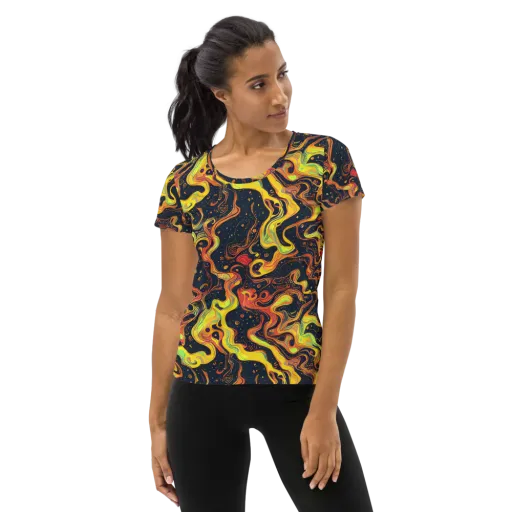 Afterdark Swirl on a Women's Athletic T-Shirt
