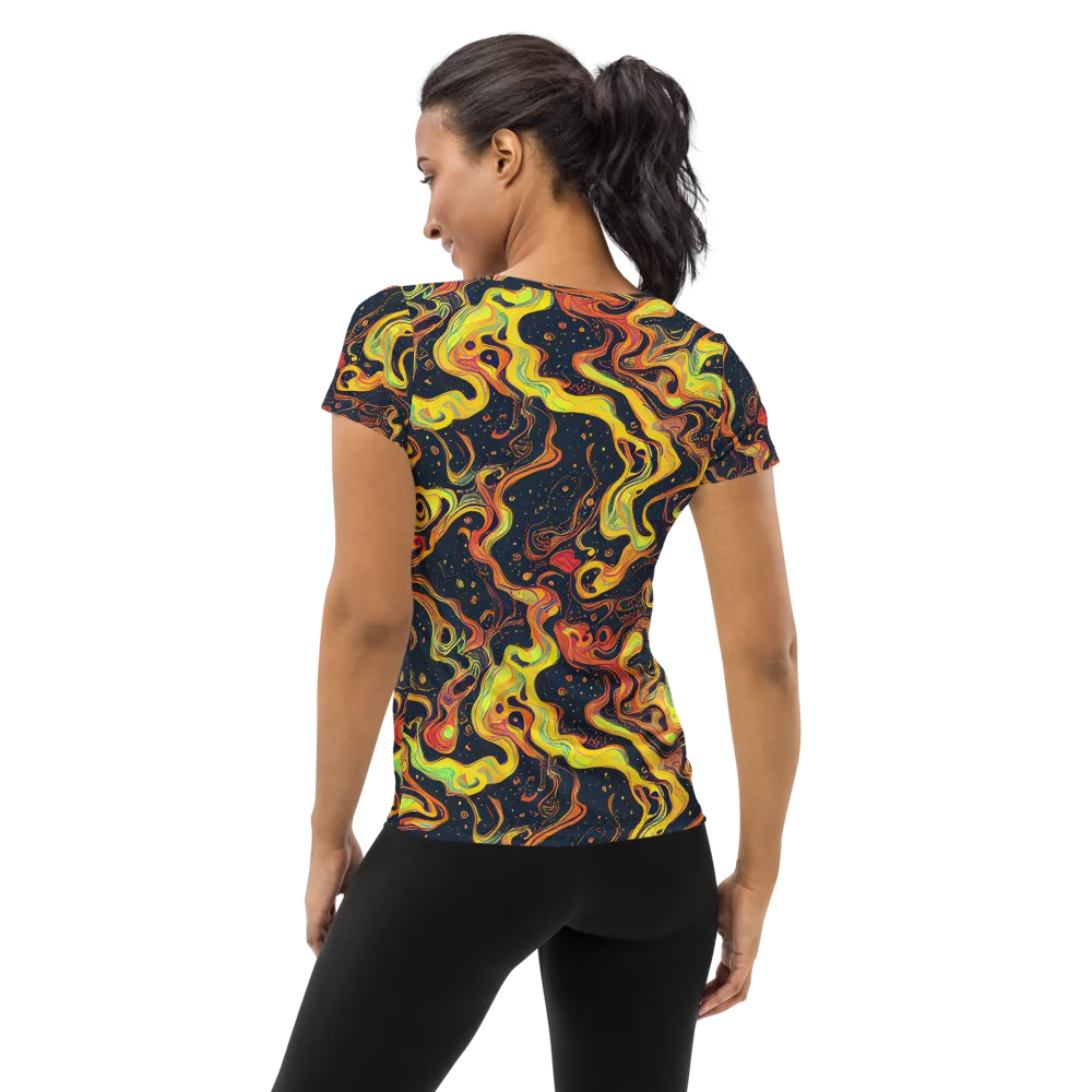 Afterdark Swirl on Women's Athletic T-Shirt — Back