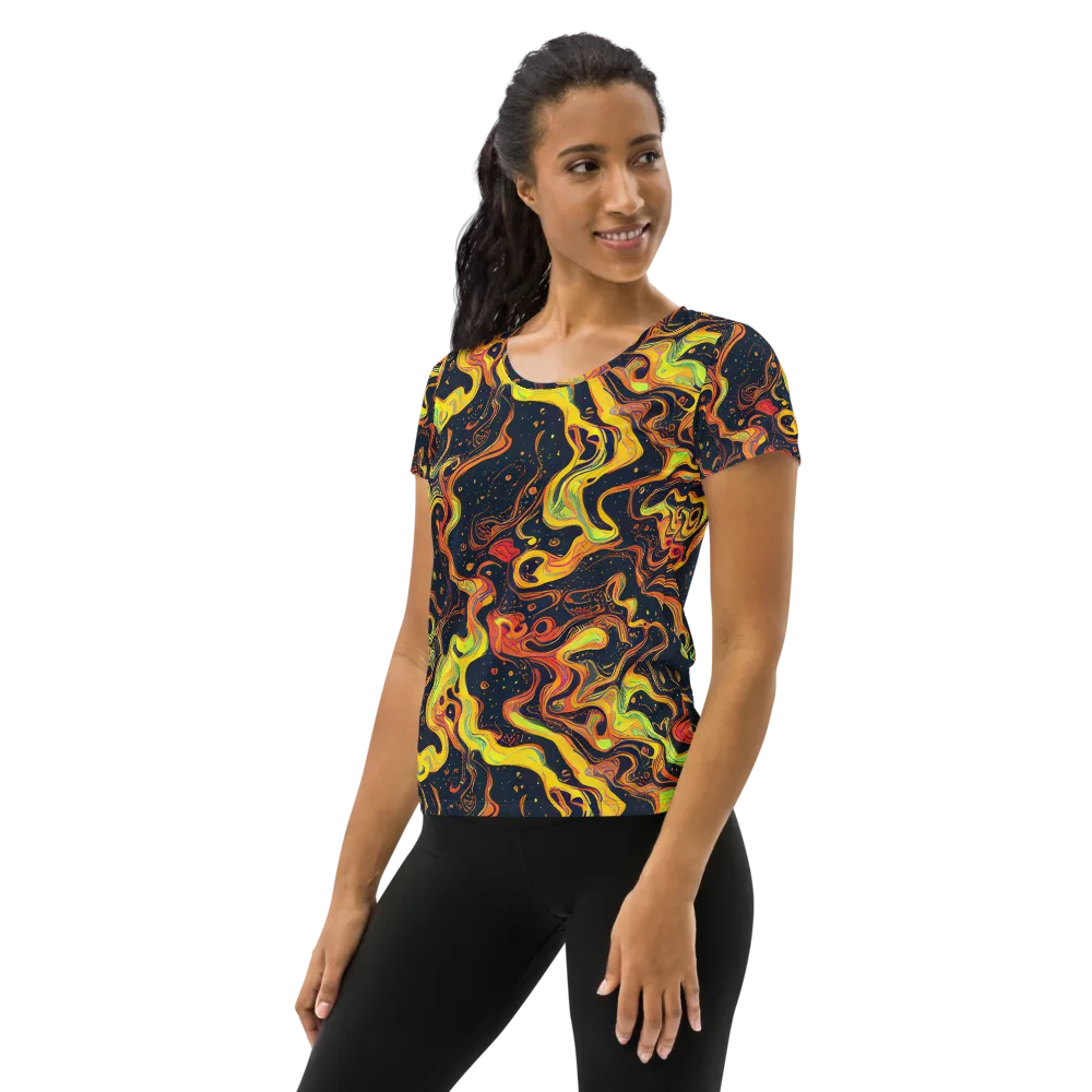 Afterdark Swirl on Women's Athletic T-Shirt — Left
